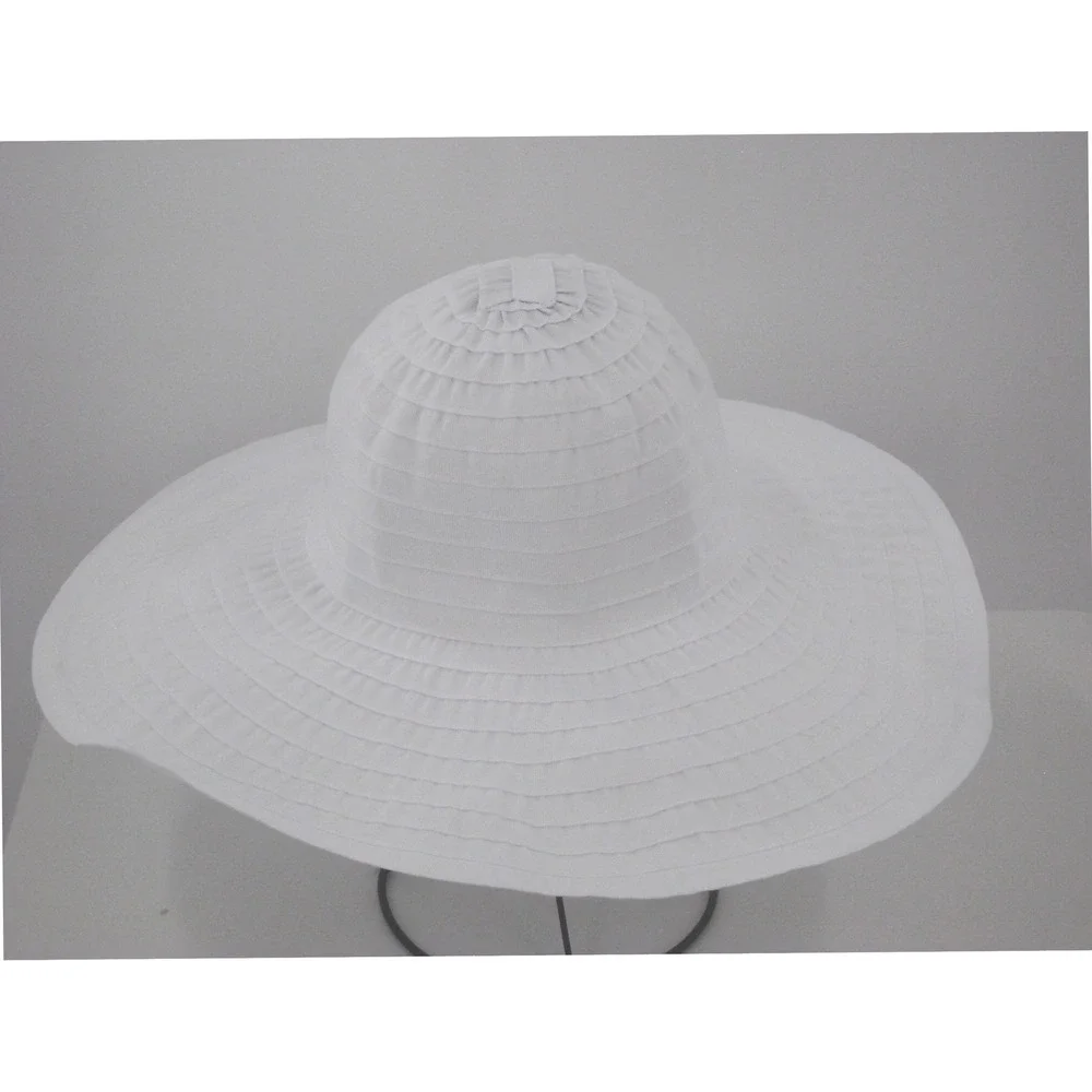 NYC Underground Womens White Floppy Sun Hat Wide Brim Beach Summer Travel OS
